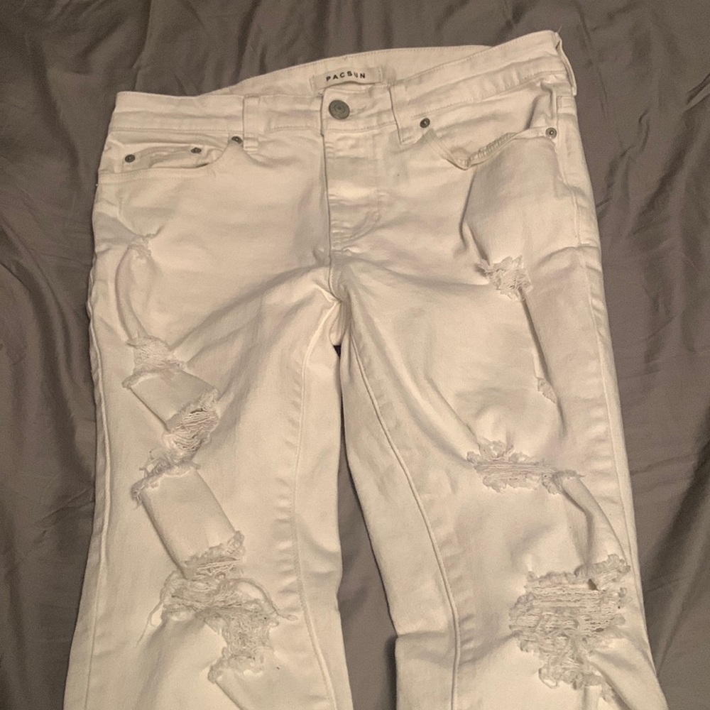 PacSun White Stacked Skinny distressed Jeans 30x30